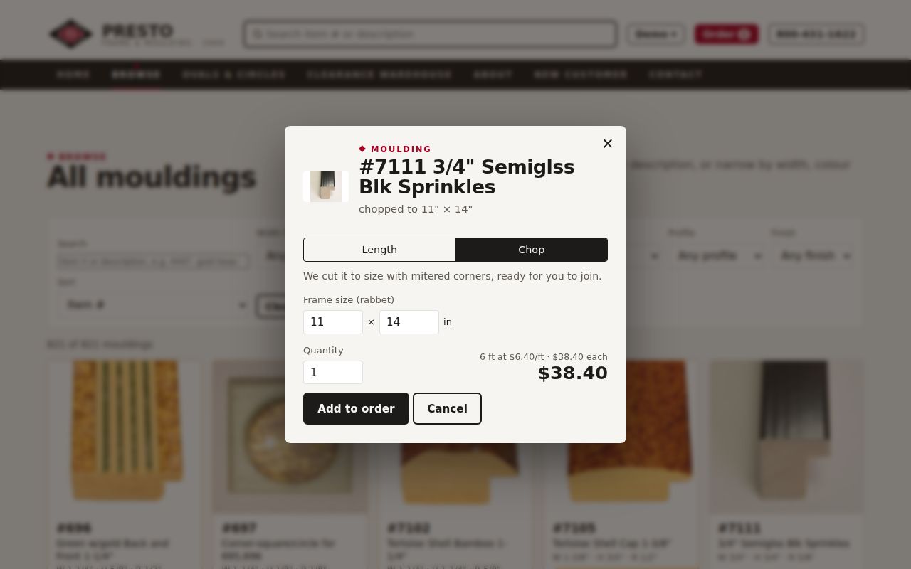 Presto online ordering