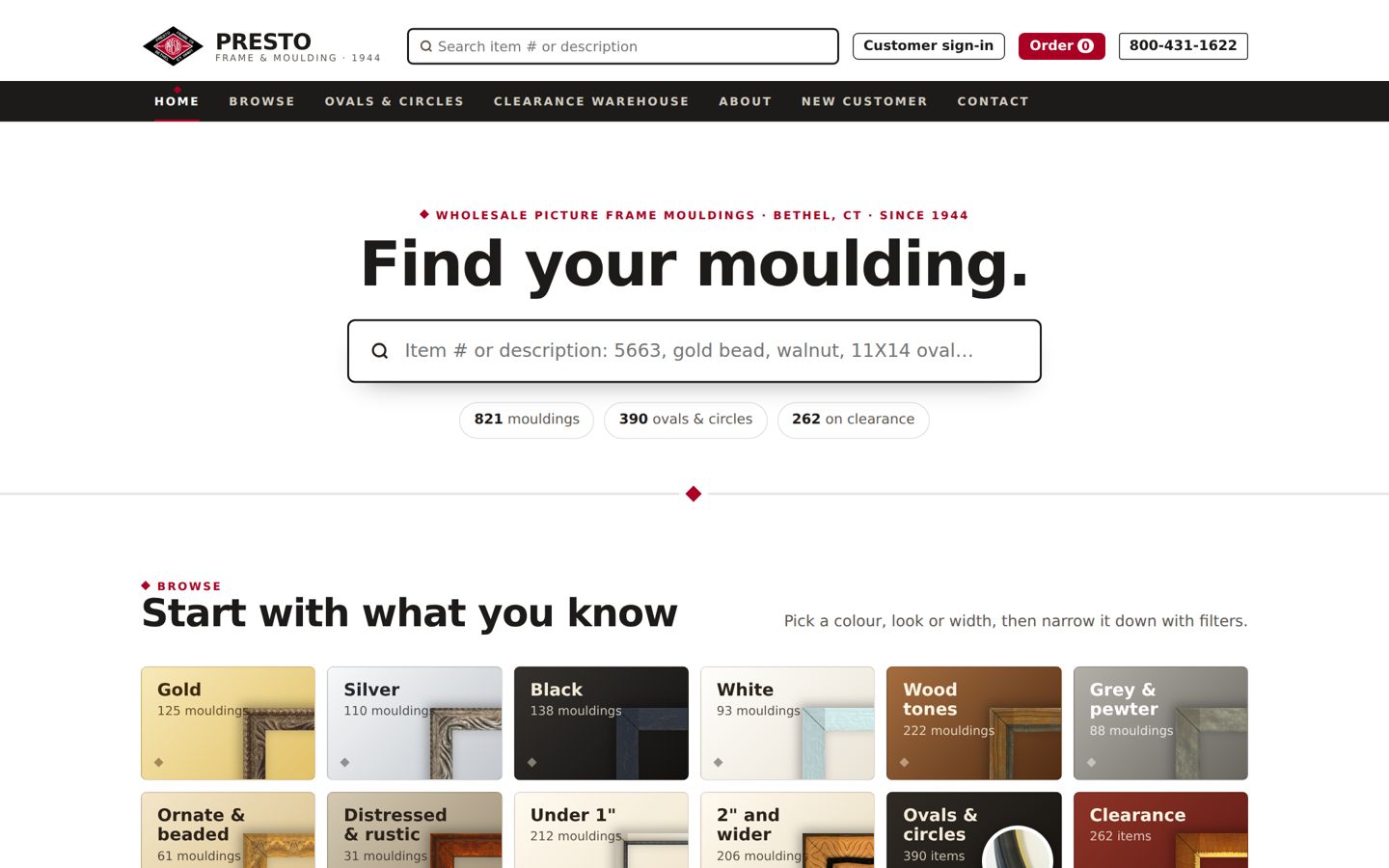 Presto's new website homepage