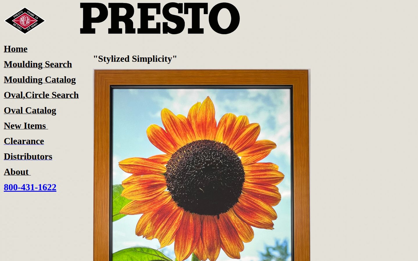 Presto's original website homepage